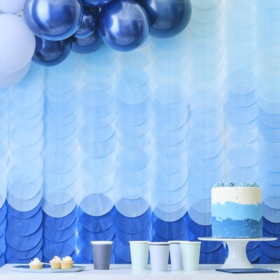 Ginger Ray Blue Ombre Tissue Paper Disc Backdrop Decoration