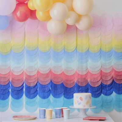 Ginger Ray Rainbow Tissue Paper Disc Backdrop Decoration