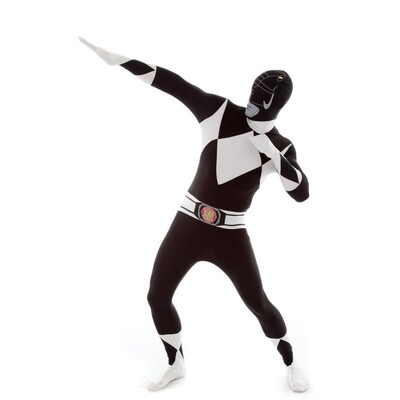 Adult Black Power Ranger Morphsuit Costume Size 2XL