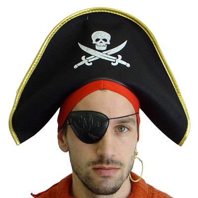 Felt Pirate Hat With Gold Trim Pk 1 (Hat Only)
