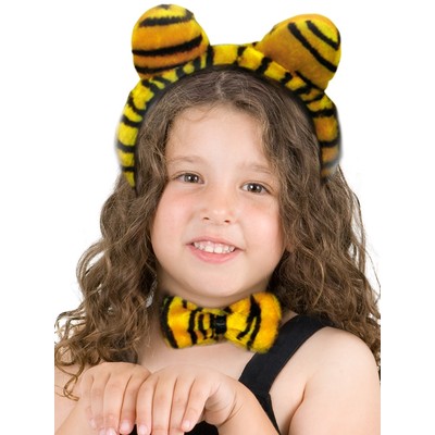 Child Tiger Dressup Set Tail Ears Bow Tie Pk1 