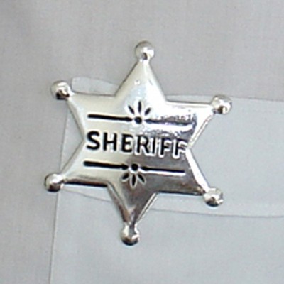 Small Silver Sheriff Badge (6cm) Pk 1