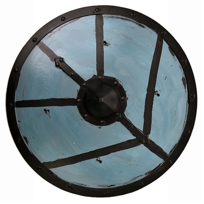 Blue & Black Round Plastic Viking Shield 45cm