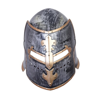 Silver Plastic Medieval Knight Helmet Large