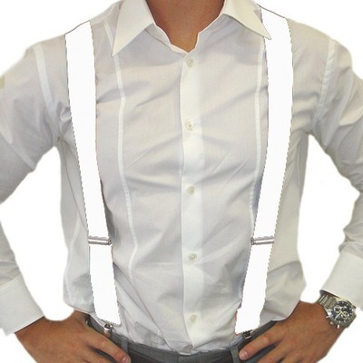 Adult White Braces - Suspenders Pk 1