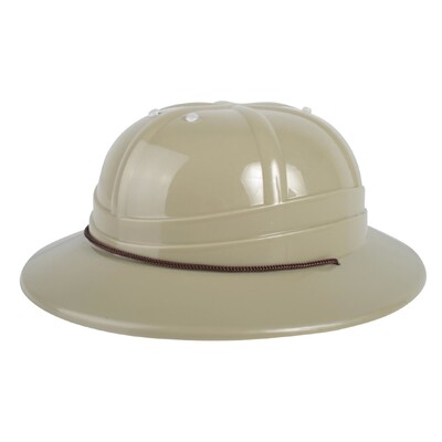 Beige Plastic Safari Hat Pith Helmet 