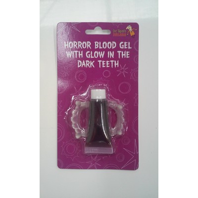Blood Gel with Glow in the Dark Teeth Pk 1