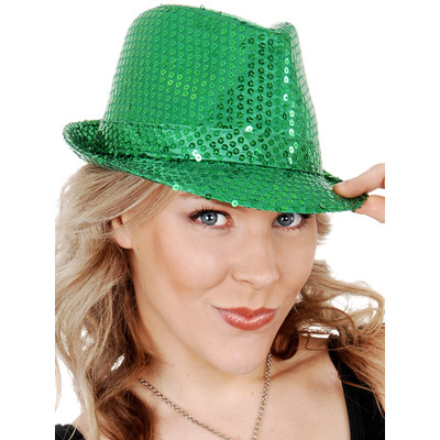 Green Sequin Trilby Hat Pk 1