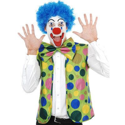 Adult Clown Costume Set (Nose, Vest & Bow Tie) Pk 1