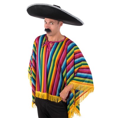 Adult Mexican Bright Serape Costume Poncho Pk 1 (PONCHO ONLY)