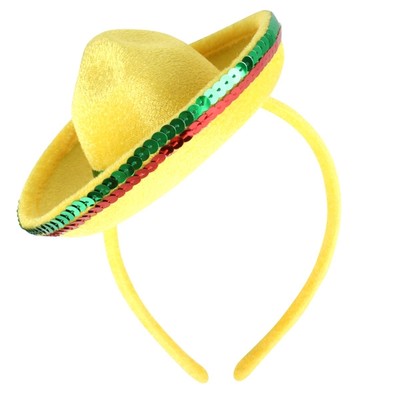 Mini Mexican Hat on Headband Pk 1
