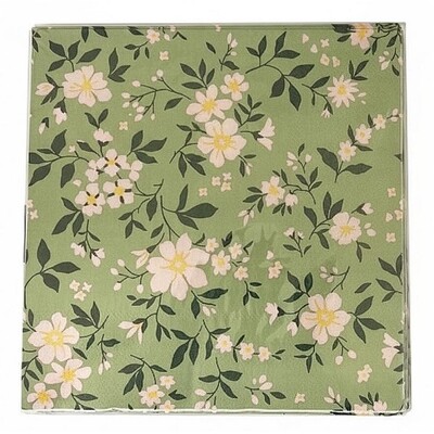 Sage Floral Paper Lunch Napkins 2 Ply Pk 20