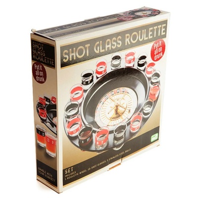 Shot Glass Roulette Drinking Game (Wheel & 16 Glasses) Pk 1