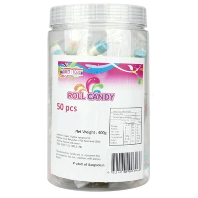 Lolly Candy Rolls Jar 400g (Pk 50)