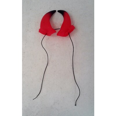 Black & Red Devil Horns on Elastic (1 Pair)