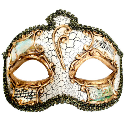 Cream & Gold Masquerade Mask - Salvatore Pk 1 