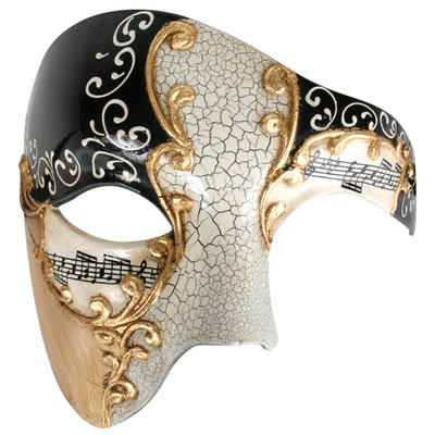 Black & Gold Masquerade Eye Mask - Maestro Pk 1