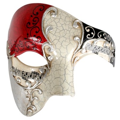 Red & Silver Masquerade Eye Mask - Maestro Pk 1