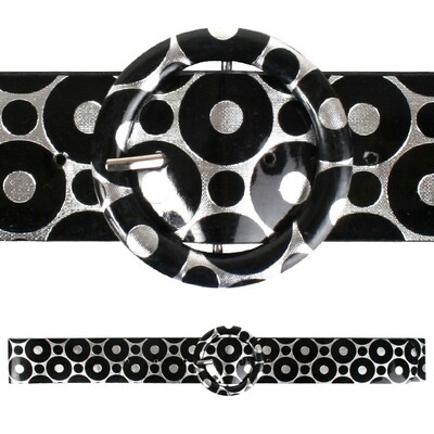 Adult Silver Costume Belt with Black Circles