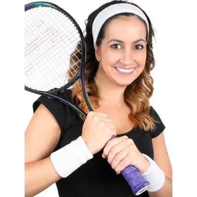 White Tennis Sweatband & Wristband Set Pk 1
