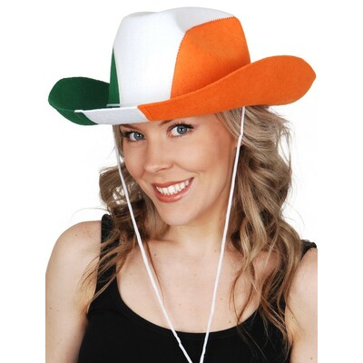 St. Patrick's Day Green, White & Orange Cowboy Hat Pk 1