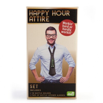Happy Hour Attire Set (Bottle Opener Glasses & Bottle Holder Tie) Pk 1