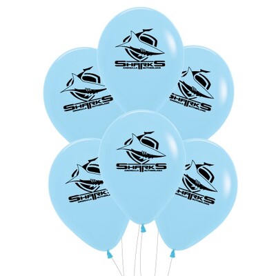 Cronulla Sharks NRL Supporter Team Balloons 30cm 6 Pack Licensed Latex