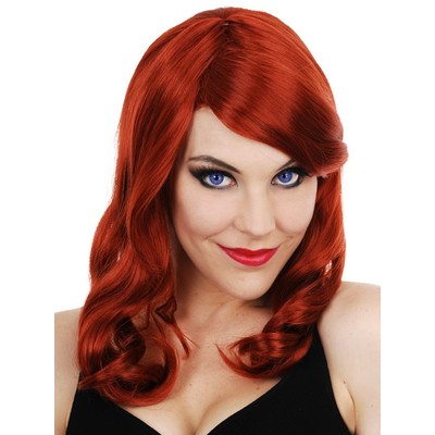 Scarlett Long Auburn Wig with Side Fringe Pk 1