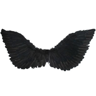 Black Medium Up Feather Wings (50cm x 40cm) Pk 1