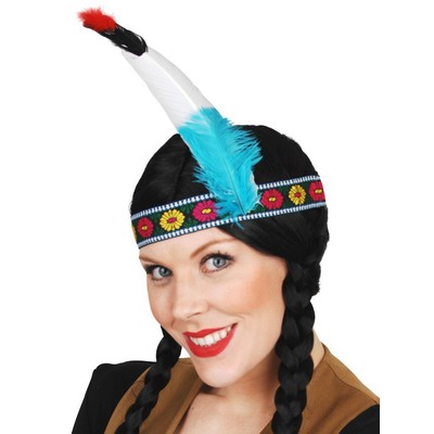 Indian Headdress Headband with Single Feather Pk 1