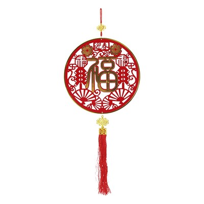 Red & Gold Chinese New Year Hanging Pendant with Tassel