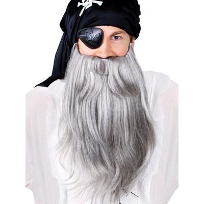 Beard & Mo Jumbo Pirate Set Grey Pk1 (Moustache & Beard Only)