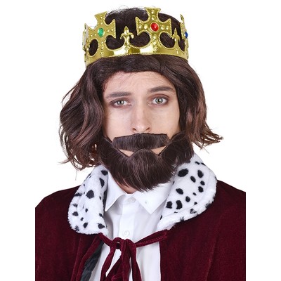 King Richard Brown Wig with Beard & Moustache Pk 1
