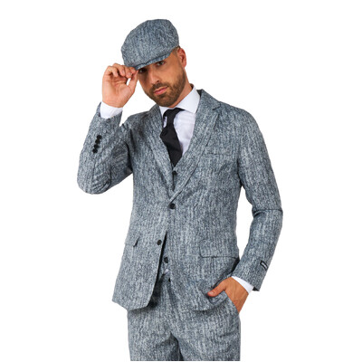 Adult 1920's Gangster Grey Suit Costume Mens Large