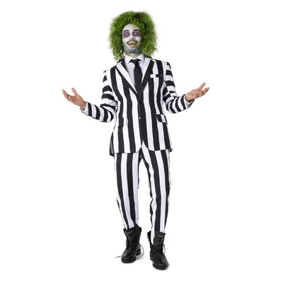 Adult Beetlejuice Suit Costume Mens Large Halloween 