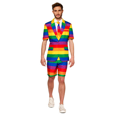 Adult Summer Rainbow Suit Costume Mens Large