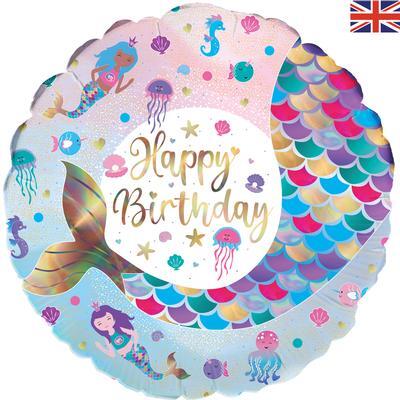 Shimmer Mermaid Happy Birthday Foil Balloon (18in)