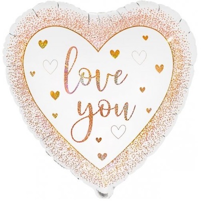Rose Gold Love You Heart Foil Balloon (45cm, 18in)