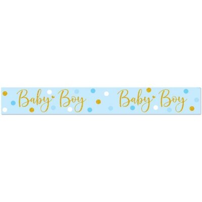 Blue & Gold Dots Baby Boy Foil Banner (2.7m)
