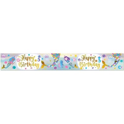 Shimmering Mermaid Happy Birthday Foil Banner (2.7m)