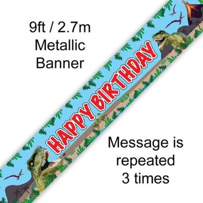 Happy Birthday Jurassic Dinosaur Banner