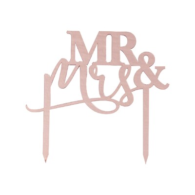 Ginger Ray Rose Gold Acrylic Mr & Mrs Wedding Cake Topper