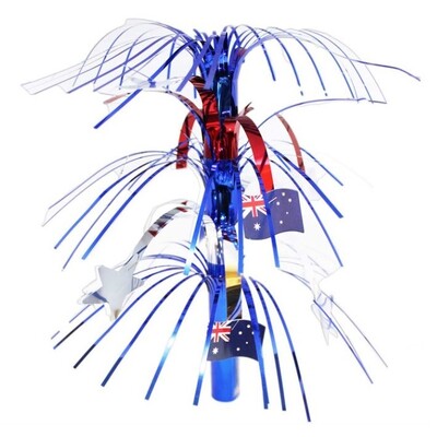 Australia Day Table Centrepiece Spray 30cm Aussie Flags