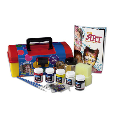 Face Paint Tool Kit with Paints, Brushes, Sponges, Sequins & Book Pk 1 