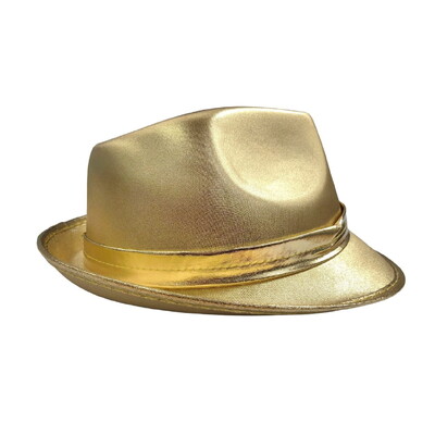Metallic Gold Trilby Hat