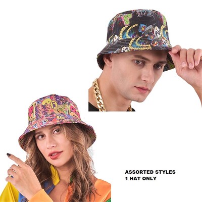 Adult 90s Hip Hop Bucket Hat Assorted Pk 1