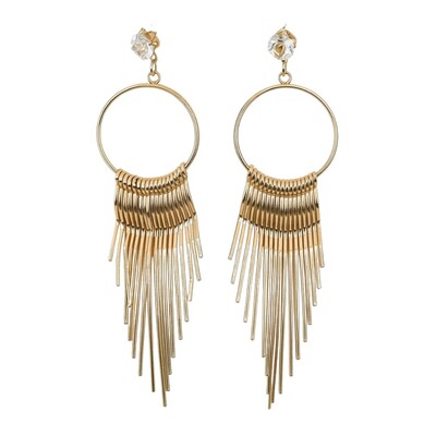 Gold Art Deco Flapper Earrings 1 Pair | 1920s Costume Jewellery