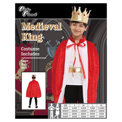 Child Medieval Royal King Costume (Large, 7-8 Yrs)