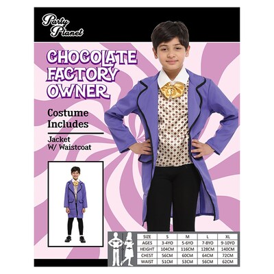 Child Chocolate Factory Owner Costume (Medium, 5-6 Yrs)