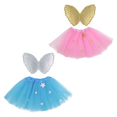 Child Pink Or Blue Wings & Tutu Costume Set (Pk 1)